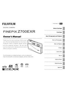 Fujifilm FinePix Z700 EXR manual. Camera Instructions.